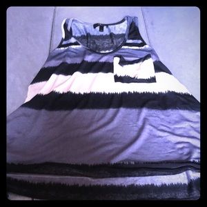 (Aqua) Chic flare striped top